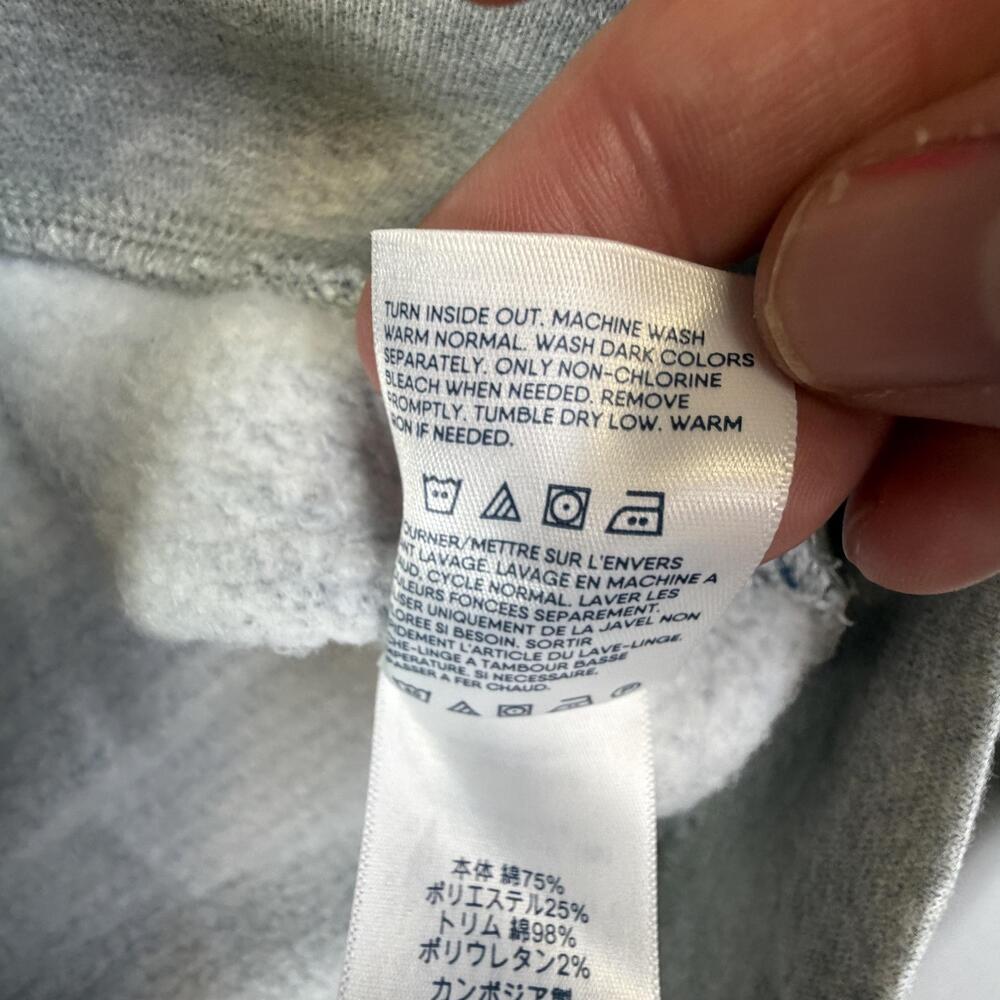 Lands' End Sweatshirt Mens Small Blue Striped Serious Sweats Pullover Fleece - Picture 4 of 11